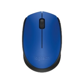 Mouse Ergonómico Logitech Óptico M170, Inalámbrico, USB, 1000DPI, Negro/Azul