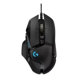 Mouse Gamer Ergonómico Logitech Óptico G502 Hero RGB, Alámbrico, USB, 16.000DPI, Negro