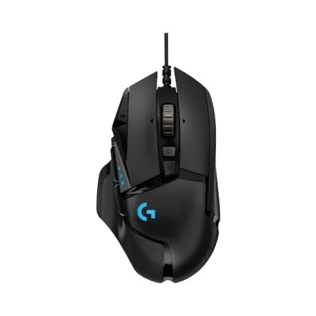 Mouse Gamer Ergonómico Logitech Óptico G502 Hero RGB, Alámbrico, USB, 16.000DPI, Negro