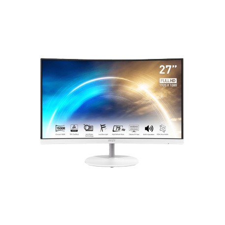 Monitor Curvo MSI Pro MP271CW LED 27", Full HD, 75Hz, HDMI, Bocinas Integradas (2 x 2W), Blanco
