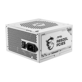 Fuente de Poder MSI MAG A850GL PCIE5 White 80 PLUS Gold, Modular, 24-pin ATX, 120mm, 850W, Blanco